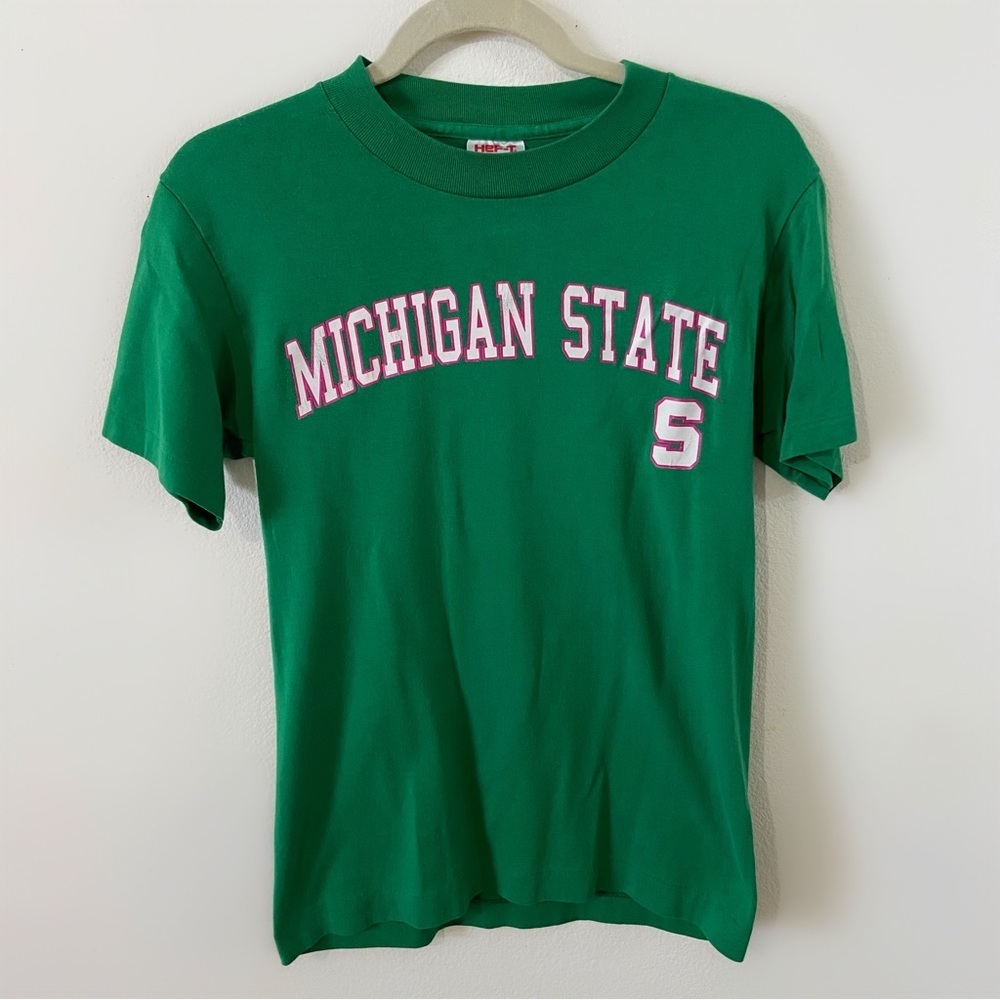 Vintage Michigan state single stitch green T-shirt tee shirt top small 90s